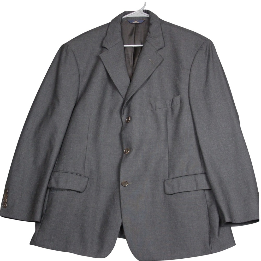 Brooks Brothers 346 Mens Gray Wool Blend Stretch Sport Coat Blazer 44 SH